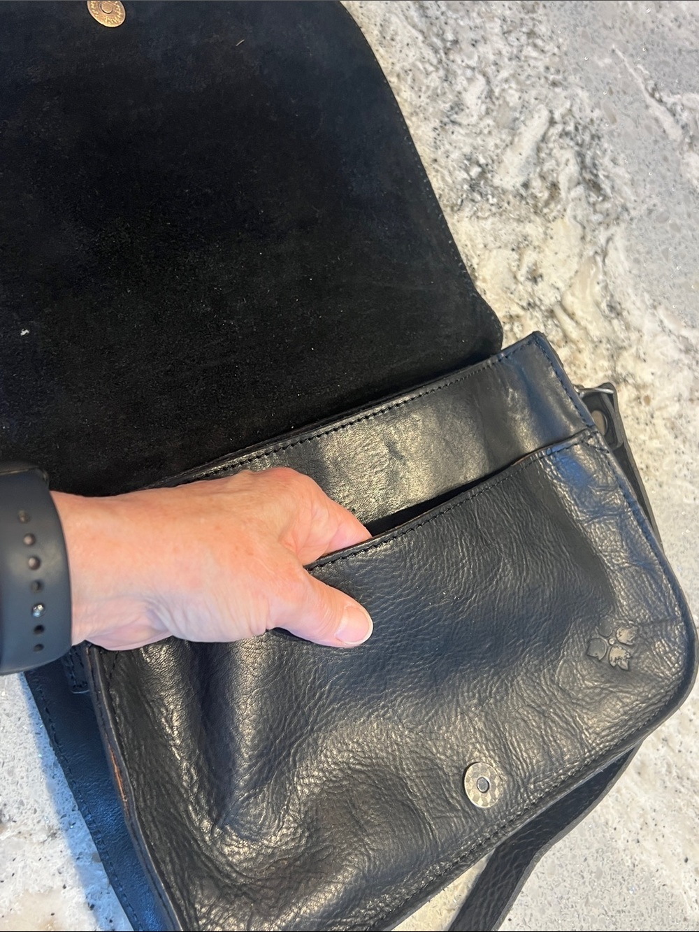 Patricia Nash Black Leather Shoulder Bag 11 x 8 x 2 - Picture 5 of 10